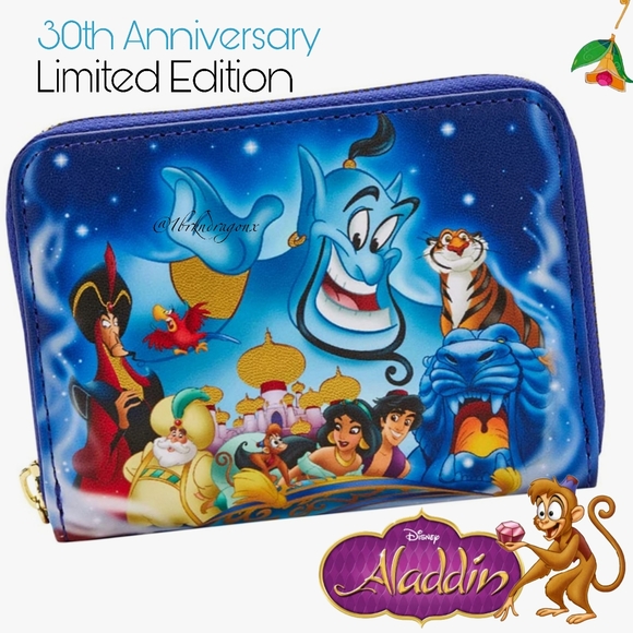NWT Disney Anniversary Limited Edition Loungefly Backpack & Wallet Set Aladdin - Picture 14 of 16
